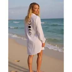 Canga Feminina Saida de Praia Personalizada Com Estampa Manga Longa Com Bolso no Peito