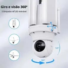 Câmera de Segurança Smart Kapbom G4-5 Full HD 360° Wi-Fi