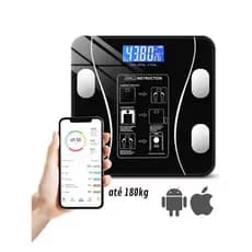 Balança Smart Corporal Bioimpedância com APP e Bluetooth Controle de Peso e IMC até 180 kg