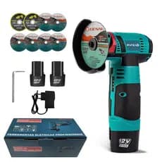 【GENAI】Esmerilhadeira Lixadeira Recarregável Portátil 76mm 12V Angular S/fio Serra Mármore de 2 Baterias 1800 Miliampere