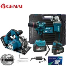【GENAI】Sem escovas Conjunto 3 em 1 moedor/chave de fenda 1/2 chave/68v + caixa de ferramentas