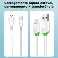 Cabo de Dados Type-C/Micro USB , 2.1A Rapido Carregamento 1M，com chip E-Marker embutido para Cabo Carregador rapido