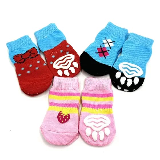Meias Antiderrapantes Para Cães 4pcs Controle De Tração De Patas Com Proteção