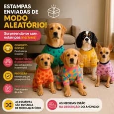 Roupa Pet Pijama para Cachorro e Gato Soft Estampado Lulika