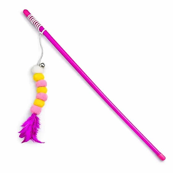Brinquedo para Gatos Varinha Interativa  Lagarta/Pena 50 cm
