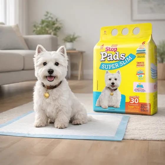 Tapete Higienico 60x55cm Caes Stop Pads - Branco