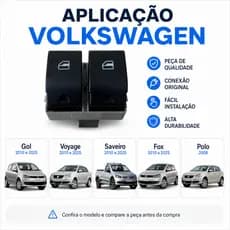 Botão Vidro Elétrico Duplo Gol Voyage Saveiro Fox Polo 2008 a 2025 Interruptor Original VW