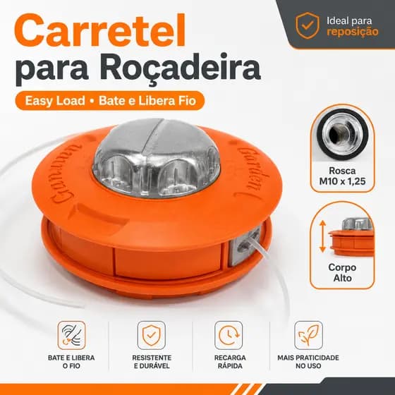Carretel Automático Fio Nylon Roçadeiras Multimarcas