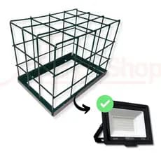 Grade de Proteção Tipo Gaiola Para Refletor de 100W Sem Chapa Branco & Preto | Prático & Elegante