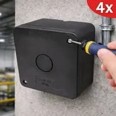 KIT 4 Caixa Plástica de Proteção Organizadora Câmera Parafuso C/ Vedação Stilus IP55 Preto