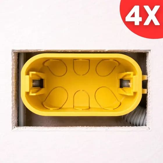 4 Unidades de Caixa 4x2 DRYWALL de Embutir com Fixador de Conduíte Amarelo Stilus