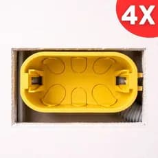 4 Unidades de Caixa 4x2 DRYWALL de Embutir com Fixador de Conduíte Amarelo Stilus