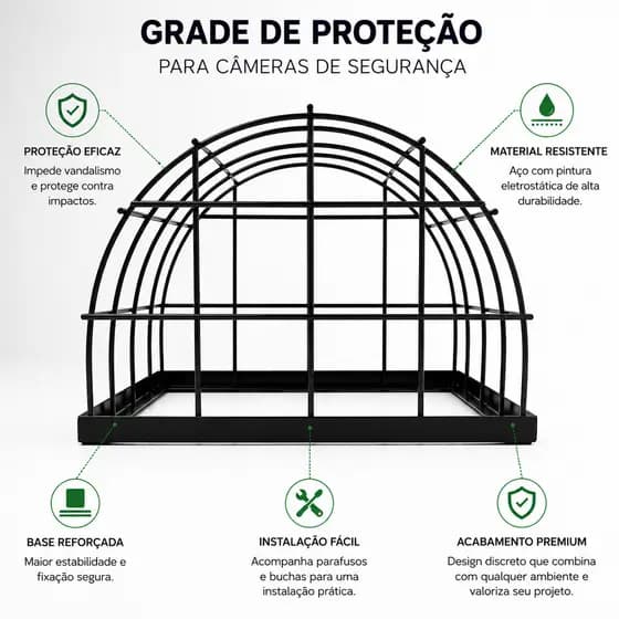 Grade Gaiola de Proteção Redonda para Câmeras de Segurança Reforçada