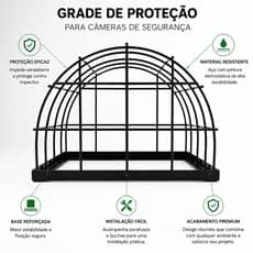 Grade Gaiola de Proteção Redonda para Câmeras de Segurança Reforçada