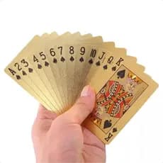 Jogo de Baralho com 54 Cartas Dourada 2 Coringa