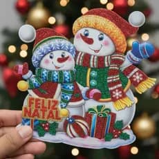 Adesivo De Porta Decoração Natal Papai Noel, Rena E Boneco De Nevi