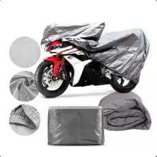 Capa Impermeável Prateada para Moto - Protege de Sol, Chuva e Poeira