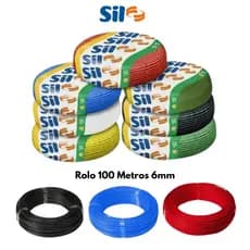 Cabo Flexivel Rolo 6mm 100 Metros Fio Flexivel 750v Cabos e Fios Sil