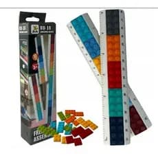 Kit Blocos Encaixe Coloridos Educativos 12 Pecas Jogo Didatico Criativo Infantil