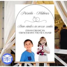 Placa Decorativa Entrada Casamento Bem Vindo Essas Crianças Vão se Casar MDF