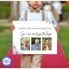 Placa Decorativa Entrada Casamento Cerimonia Homengem Em memória Fotos