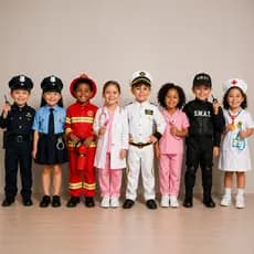 Fantasias Infantil Bombeiro Policial Enfermeira Médico Swat Marinheiro Cosplay Festa Evento Temático