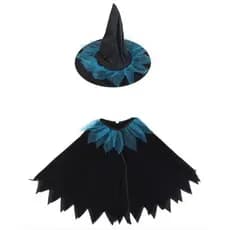 Fantasia Bruxinha Chapéu E Chale Fadinha Bruxa Mística Halooween Festa Temática