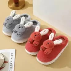 Pantufa Coelho Pelúcia Detalhado Confortável Quentinha Antiderrapante Infantil Inverno