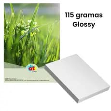 Papel Foto 115g Glossy Papel Fotográfico A4 Kit 100 Folhas Branco Linha Premium