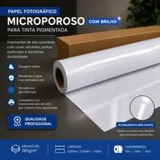 Rolo Papel Foto Com Brilho Microporoso Para Tinta Pigmentada 61cmX30MT