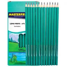 Kit Lápis Escolar MasterPrint 144 Unidades Nº 2 HB Grafite Alta Qualidade