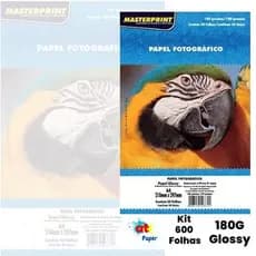 Kit 600 Folhas Papel Fotográfico A4 180g Glossy Masterprint