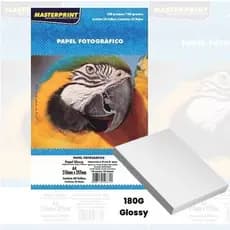 Papel Fotográfico 180g Tamnho A4 Glossy (Brilhoso) Prova D'agua Pacote 50 Folhas