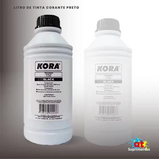 Litro Tinta Corante Kora Ink-Jet 1 Litro – Compatível com L355 L375 L395 L495 L3110 L3150 L3250 L4150 L4160 EcoTank