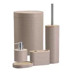 Kit Banheiro Lixeira Porta Escova 5 Peças Premium - Banheiro Perfeito e Delicado !
