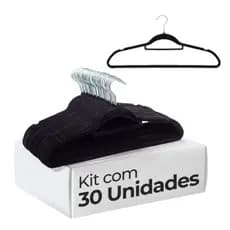 30 Cabides Revestido De Veludo Elegantes E Pretos - Cabides Premium !