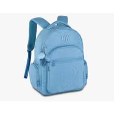 Bolsa Mochila Escolar Rebeca Bonbon coração Original Tons Pastel Lilás Rosa Azul Bebê Feminina