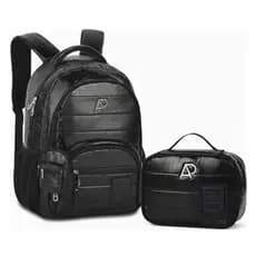 Kit Mochila + Estojo Box Alice Palucci Preta. Grande, Resistente e Impermeável