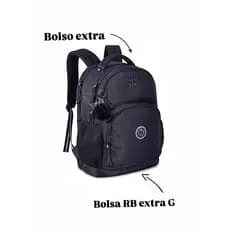 Bolsa Mochila Grande Extra G Rebeca Bonbon Brilhosa Preta Com Compartimento Extra Viagem Escolar Feminina
