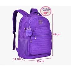 Bolsa Grande Rebeca Bonbon Original Lilas Rosa Preta Extra G Com Compartimento Extra Viagem Escolar Feminina