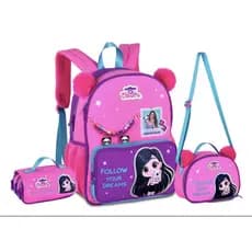 Mochila Costas Luluca Pandinha Lancheira Estojo Rosa - Conforto e Estilo com Design Ergonômico