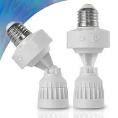 KIT 2 Sensor De Presença de Movimento Temporizador Com Fotocélula Para Lâmpada Soquete E27 Bivolt