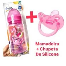 Kit Mamadeira 270 ML+ Chupeta de Silicone Fase 2 macio