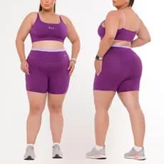 Conjunto De Short Suplex Top Academia Plus Size Fitness zero transparência moda feminino confortável