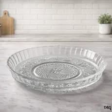 Centro de Mesa de Vidro Transparente Decorativo Mesa Posta Sala Jantar Cozinha Fruteira Vidro Grosso