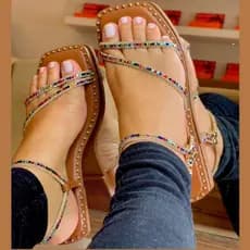 Sandália Strass Rasteira Feminino Promoção Lançamento