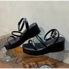 sandalia flat com traseira confort plataforma tamanco tira baulada anabela chinelo feminino