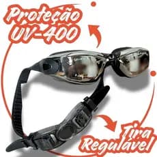 Óculos Natação Premium Adulto Antiembaçante UV UVB Proteção Conforto Profissional Natacao Preto Azul Rosa Platinado