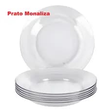 Kit 6 Pratos Fundos 22 cm / Vidro Transparente / Fundo / Casa ou Restaurante Buffet - KIT 6,8,10,12,18,24