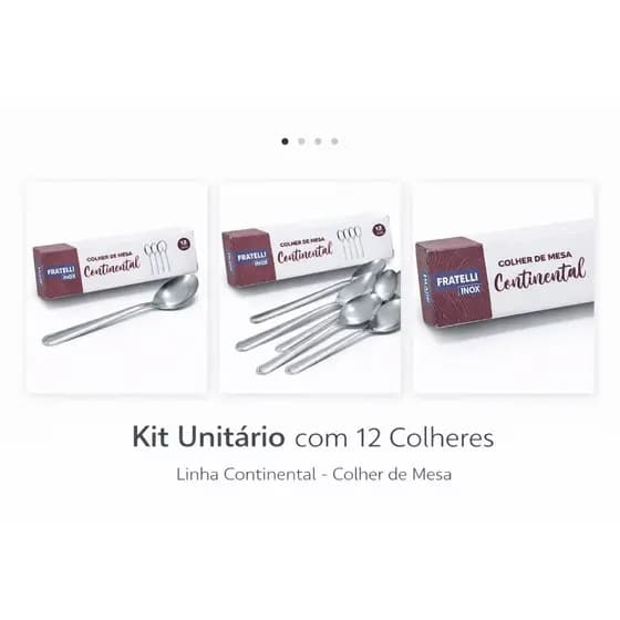 Jogo De Colher FRATELLI - Aço Inox - 12 Peças